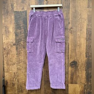 Welcome Chamber Corduroy Cargo Pant in berry color small EUC